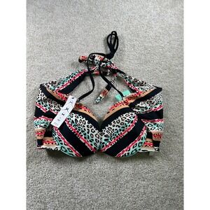 Sun Dazed Women's Bikini Top C Cup Animal Print Padded‎ Underwire